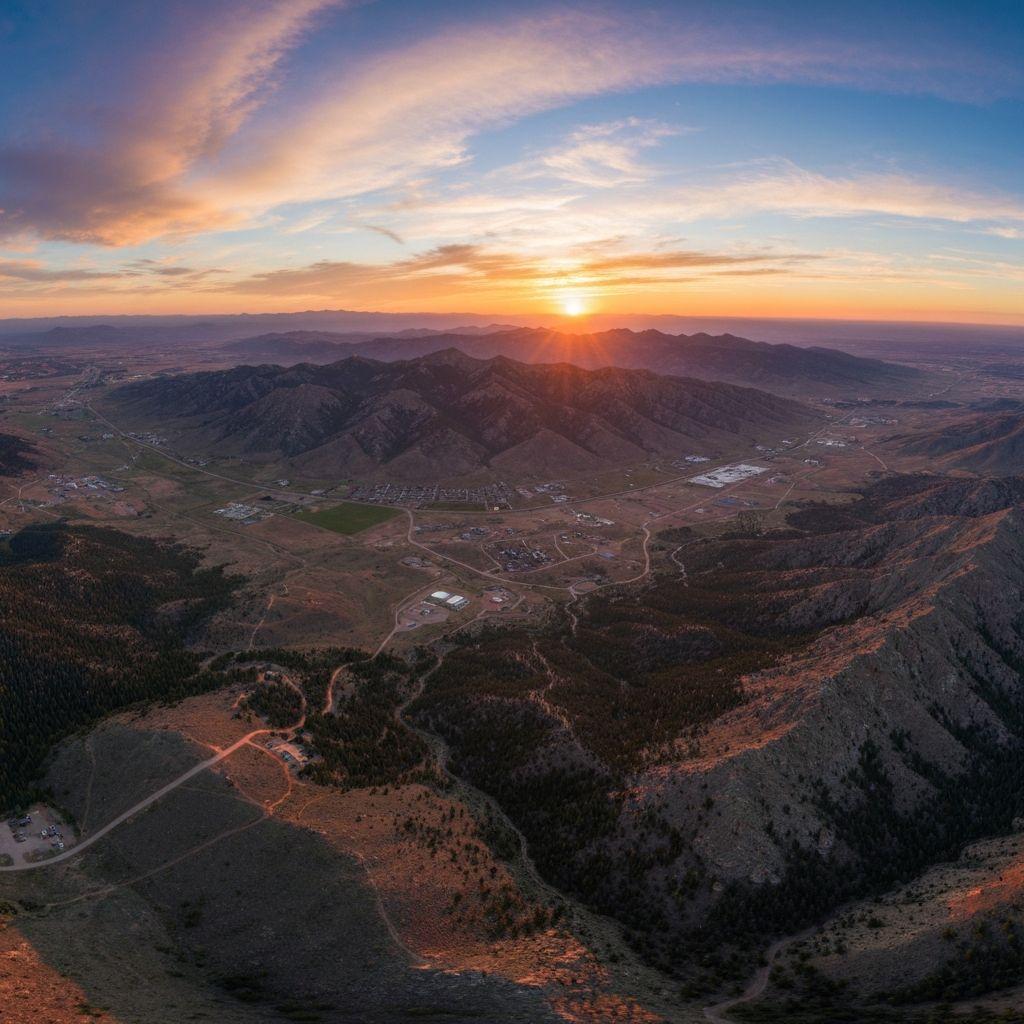 Colorado mountains development panorama